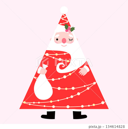 Secret Santa Claus vector design for holiday party invitations, posters and greeting cards Secret Santa Claus vector design for holiday party invitations, posters and greeting cards 134614828