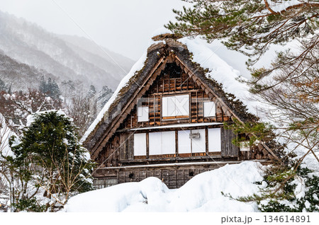 雪の白川郷 和田家 134614891