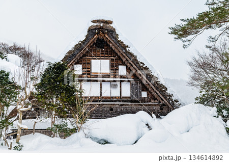 雪の白川郷 和田家 134614892