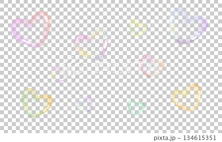 粉彩色心型肥皂泡背景 134615351