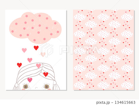 Cute greeting cards or posters for Valentine's day, love themes, baby showers and invitation or nursery decor. Cute greeting cards or posters for Valentine's day, love themes, baby showers and invitation or nursery decor. 134615663