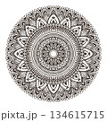 Detailed mandala on white background for coloring books, graphic designs, henna, mehndi, tattoo, decoration 134615715