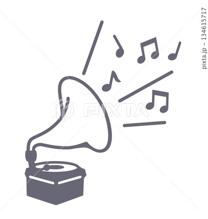 蓄音機のシンプルなイラスト 蓄音機のシンプルなイラスト 134615717