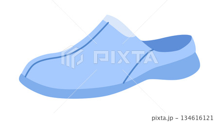 Blue clog sandal shoe women flat. Closed toe rubber sandal for camping vacation relaxed wardrobe. Technical fashion Blue clog sandal shoe women flat. Closed toe rubber sandal for camping vacation relaxed wardrobe. Technical fashion 134616121