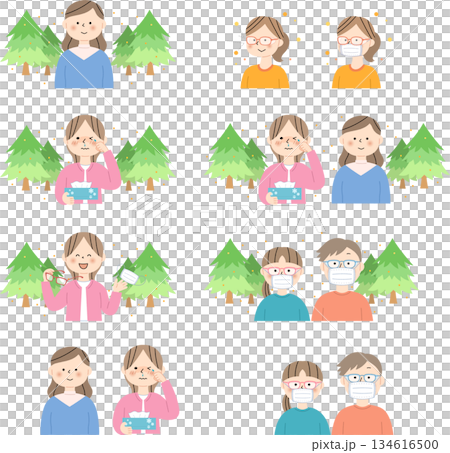 花粉症の人々セット 花粉症の人々セット 134616500