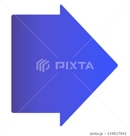 青グラデーションでシンプルな太い角丸の矢印 青グラデーションでシンプルな太い角丸の矢印 134617042