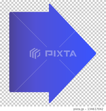青グラデーションでシンプルな太い角丸の矢印 青グラデーションでシンプルな太い角丸の矢印 134617042