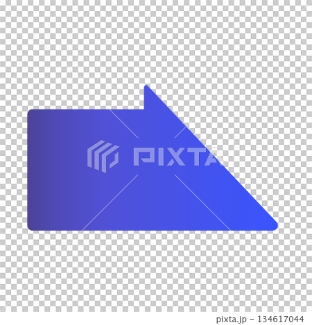 青グラデーションでシンプルな上半分の太い角丸の矢印 134617044