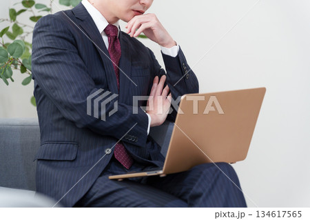 オフィスで働くビジネスマン男性 134617565