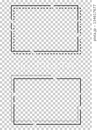 A simple monochrome rectangular frame set combining modern headings, photo frames, and dotted and dashed lines A simple monochrome rectangular frame set combining modern headings, photo frames, and dotted and dashed lines 134617677
