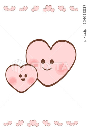 かわいいハートのイラスト 家族や親子のイメージの手描きデザイン かわいいハートのイラスト 家族や親子のイメージの手描きデザイン 134618037