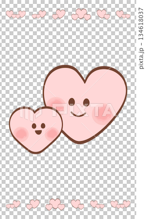 かわいいハートのイラスト 家族や親子のイメージの手描きデザイン かわいいハートのイラスト 家族や親子のイメージの手描きデザイン 134618037