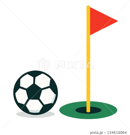 フットゴルフのシンプルなアイコン 134618064