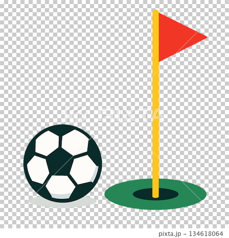 フットゴルフのシンプルなアイコン 134618064