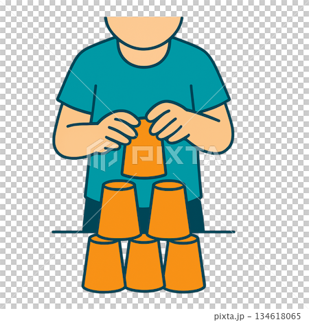 兒童運動疊疊樂插圖 134618065