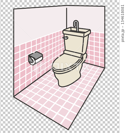 一張住宅廁所內部照片，顯示出老化的跡象。 134618081