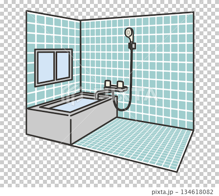 老式磁磚浴室 134618082