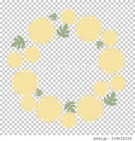 やさしい花のリース 幼稚園クラス名シリーズ｜菊 134618324