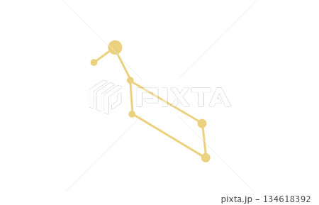 琴座の星座線のイラスト（ゴールド色） 134618392
