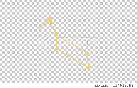 琴座の星座線のイラスト（ゴールド色） 134618392