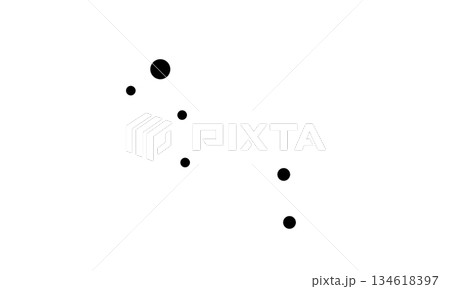 黒色の琴座のイラスト（星のみで連結線なし） 134618397