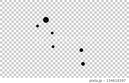 黒色の琴座のイラスト（星のみで連結線なし） 134618397