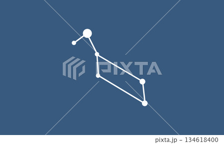 ネイビー色の背景に浮かぶ琴座の星座線のイラスト（白色） 134618400