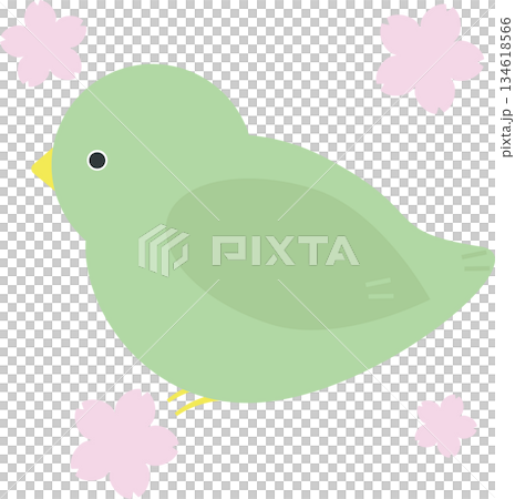桜とメジロ 134618566