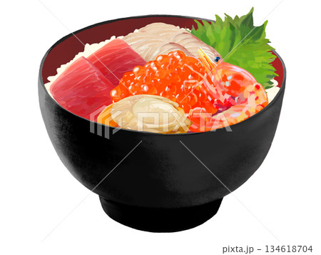 海鮮丼(黒赤椀) 海鮮丼(黒赤椀) 134618704