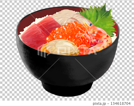 Seafood bowl (black and red bowl) Seafood bowl (black and red bowl) 134618704