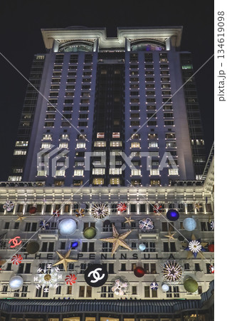 Luxurious City Christmas Lights Decor At Chanel Storefront 134619098