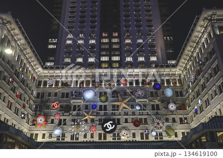 Luxurious City Christmas Lights Decor At Chanel Storefront Luxurious City Christmas Lights Decor At Chanel Storefront 134619100
