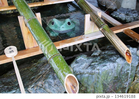 二見興玉神社の手水舎のカエル 二見興玉神社の手水舎のカエル 134619188