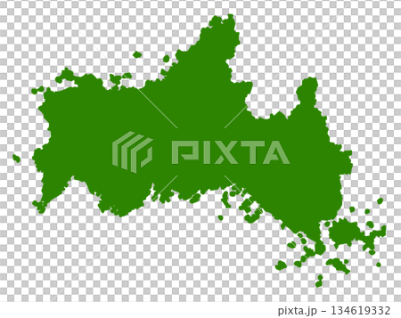 山口縣地圖（綠色） 134619332