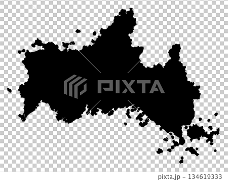 山口縣地圖(輪廓圖) 山口縣地圖(輪廓圖) 134619333