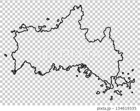 山口縣地圖(空白地圖) 山口縣地圖(空白地圖) 134619335