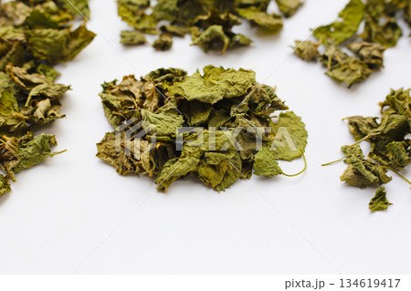 Dried gotu kola herb leaves Dried gotu kola herb leaves 134619417