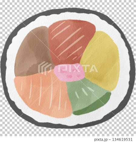 水彩風の恵方巻きイラスト 134619531