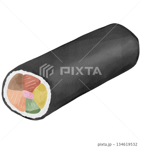 水彩風の恵方巻きイラスト 134619532