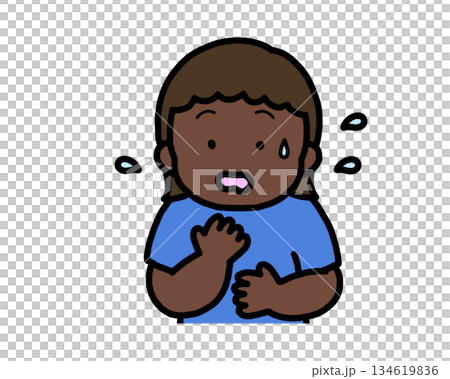 Anxious black girl 134619836