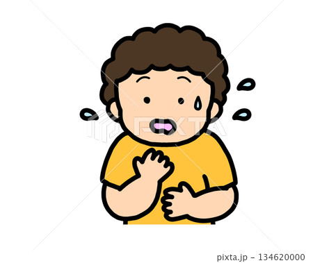 焦る　アジア人の男の子 134620000