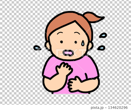 Panicked brown-haired girl Panicked brown-haired girl 134620296