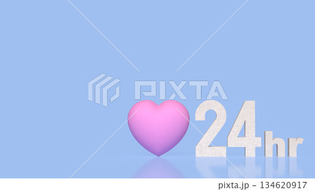 Twenty Four Hour Care and Love Service Concept 3d render. Twenty Four Hour Care and Love Service Concept 3d render. 134620917