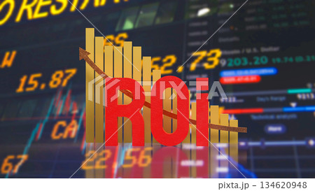 Return on Investment Performance and Market Analysis Concept 3d render. 134620948