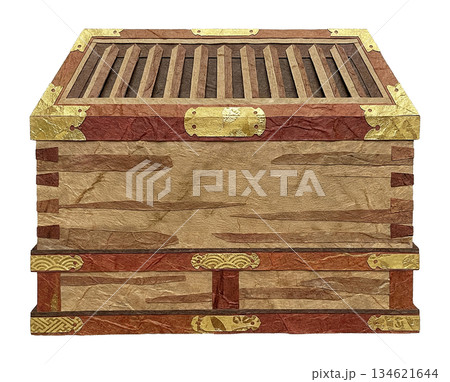 和紙で表現された神社の賽銭箱 和紙で表現された神社の賽銭箱 134621644