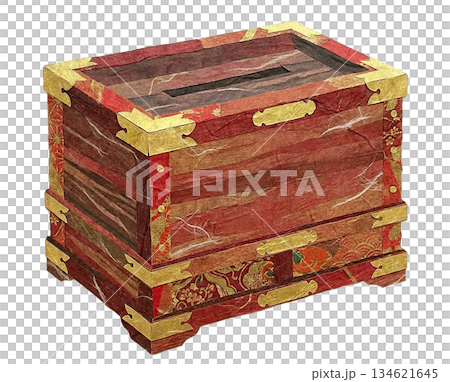 用和紙製作的神社供品盒（斜視圖） 134621645