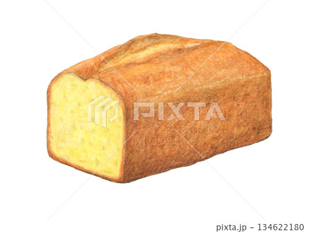 カトルカール　シンプルバターケーキ　水彩色鉛筆イラスト 134622180