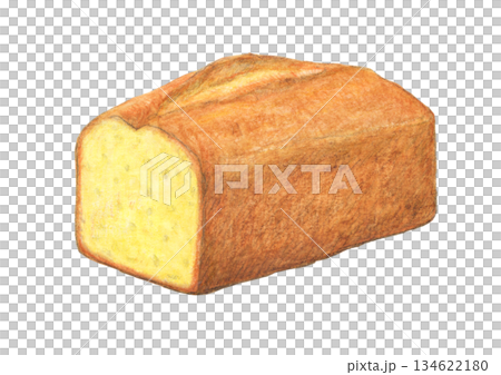 カトルカール　シンプルバターケーキ　水彩色鉛筆イラスト 134622180