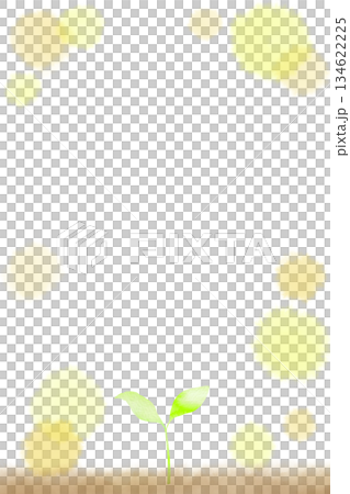 A vertical frame of new leaf sprouts and sunlight. A lovely watercolor illustration of the beginning of spring. 134622225