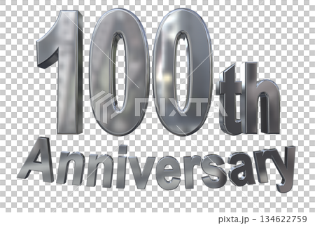 3DCG文字“100週年紀念/100週年紀念標誌閃耀” 134622759